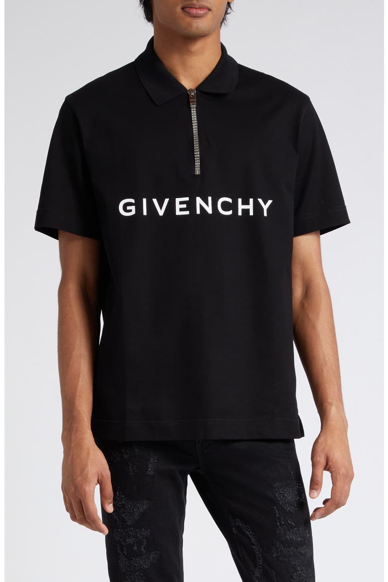 Logo Half Zip Cotton Polo (Men) | Nordstrom