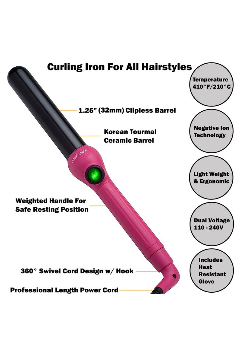 Clipless Curling Iron 1.25", Alternate, color, Pink