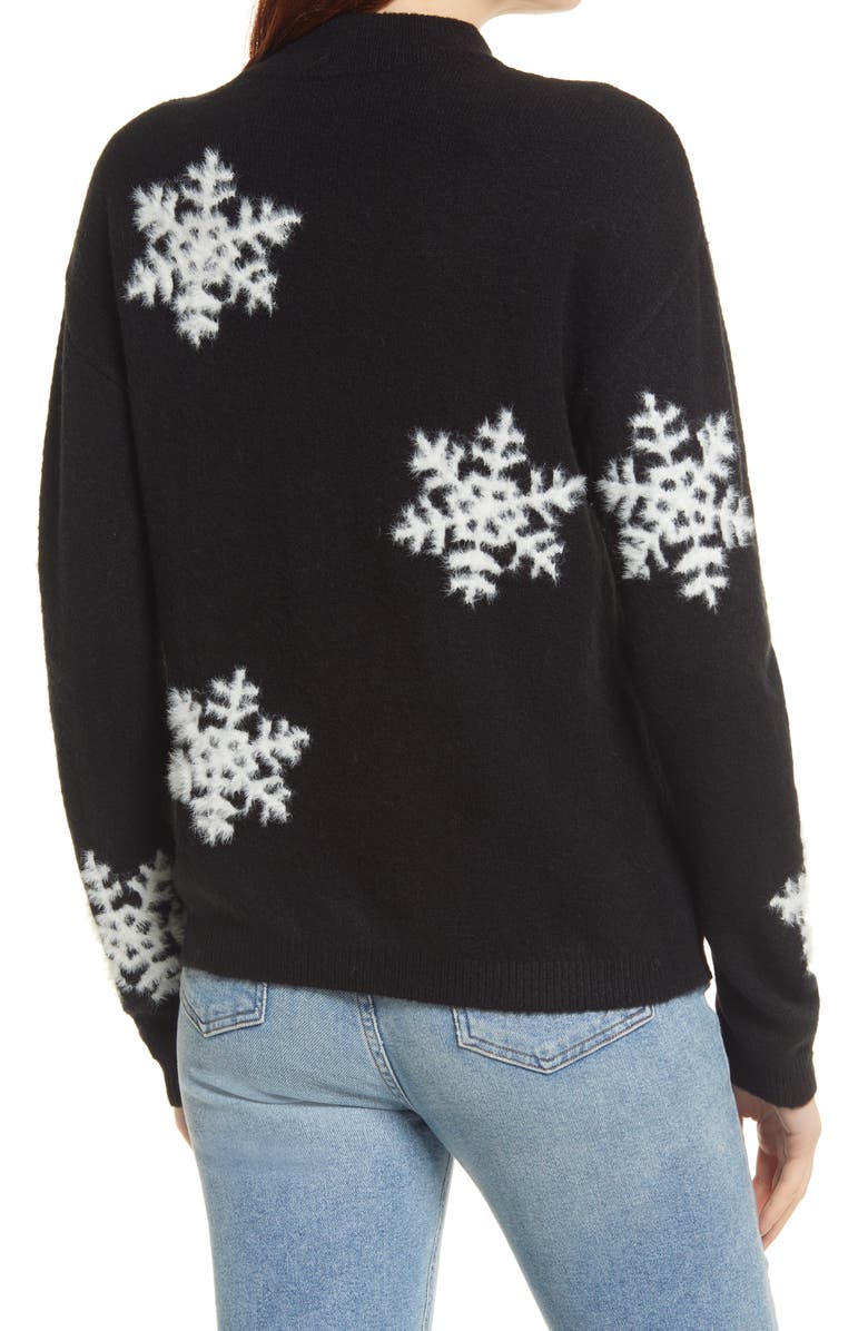 Caslon<sup>®</sup> Snowflake Mock Neck Sweater, Alternate, color,