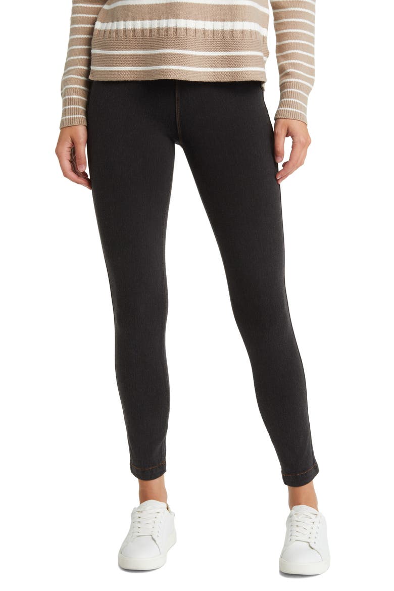 'Lyssentials Toothpick Denim Leggings, Main, color, MDTWN BLCK