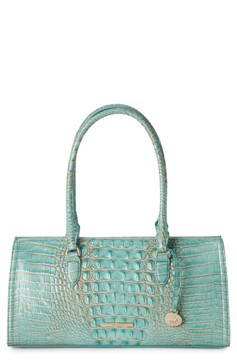 Sophia Croc Embossed Leather Satchel