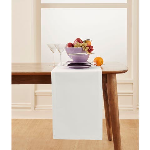 Cotton Linen Plain Table Runner for Dining Table, Holiday and Everyday Table Decor - Dru