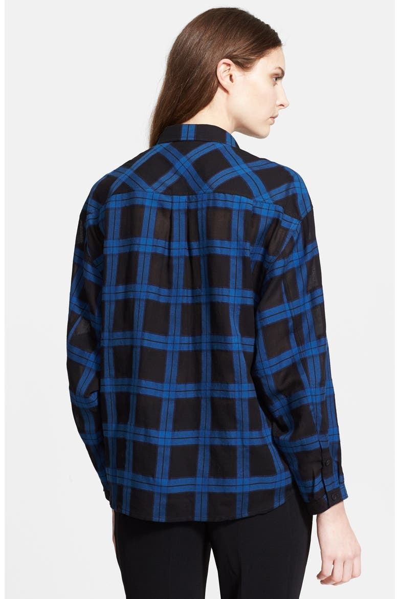 Windowpane Plaid Cotton Shirt, Alternate, color, EMPIRE BLUE