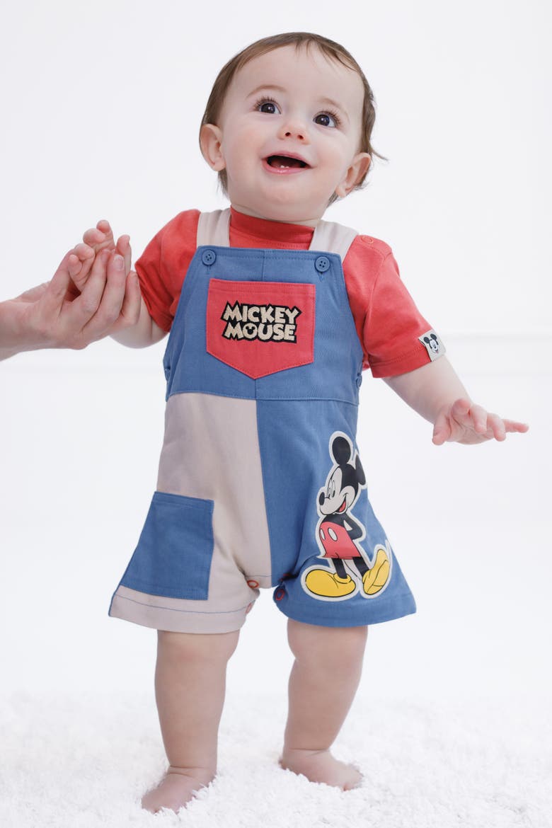 Mickey Mouse 2-Piece T-Shirt and Shortall Set, Alternate, color, Red Blue Mickey Mouse