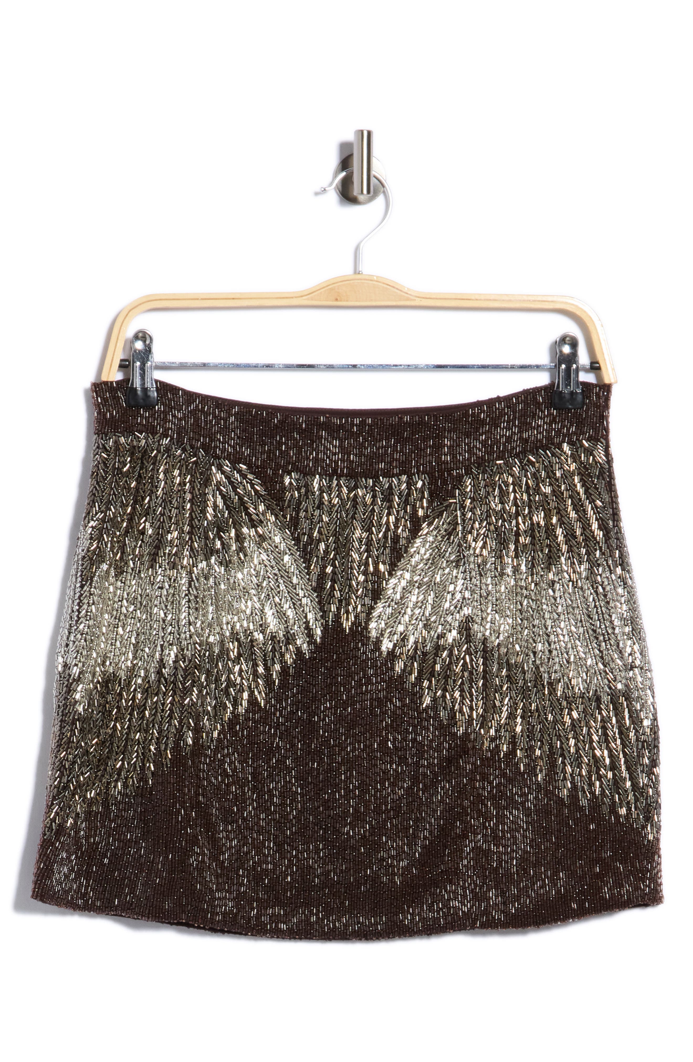 Minnies Beaded Silk Miniskirt