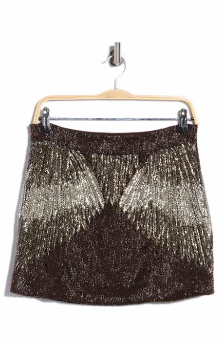 Minnies Beaded Silk Miniskirt
