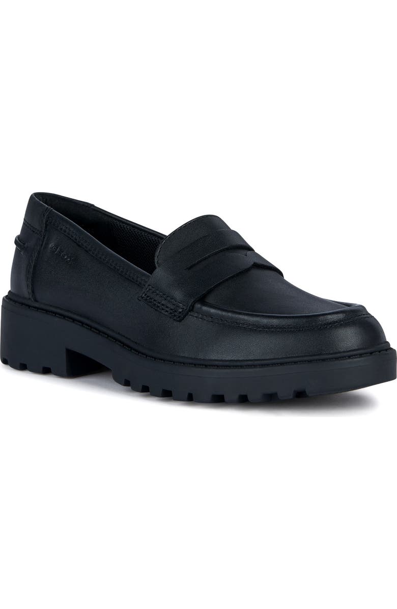 Geox Kids' Casey Penny Loafer, Main, color, Black