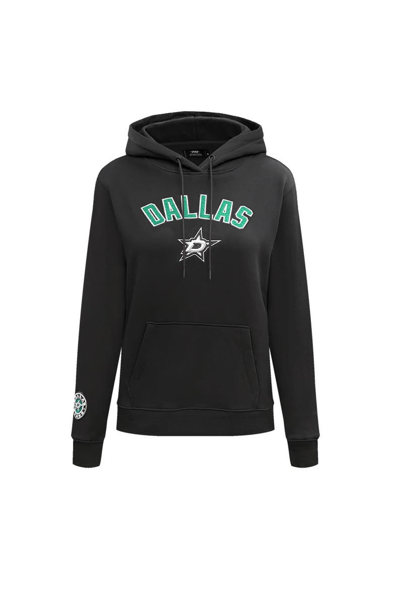 Women's Pro Standard Black Dallas Stars Classic Chenille Pullover Hoodie, Alternate, color, Black