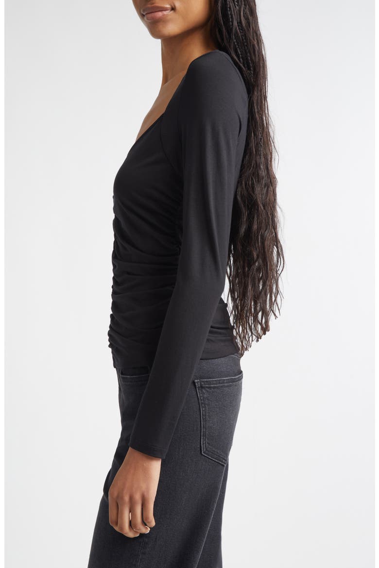 Salem Ruched Top, Alternate, color, BLACK
