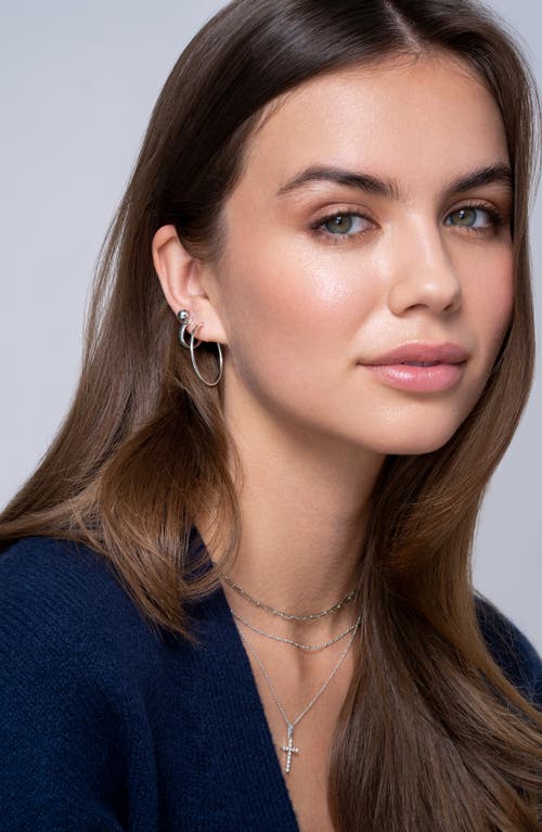 Bony Levy 14k Gold Diamond Cut Hoop Earrings In 14k White Gold