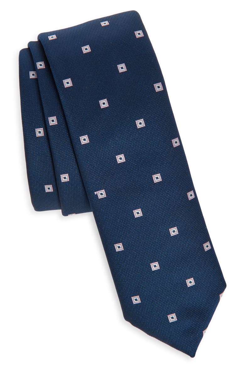 Geometric Jacquard Tie, Main, color, DARK BLUE