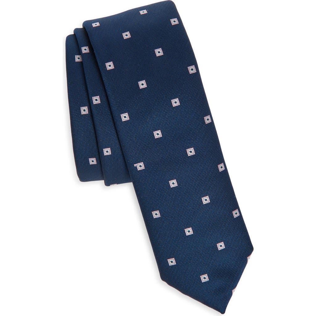 Hugo Boss Boss Geometric Jacquard Tie In Blue