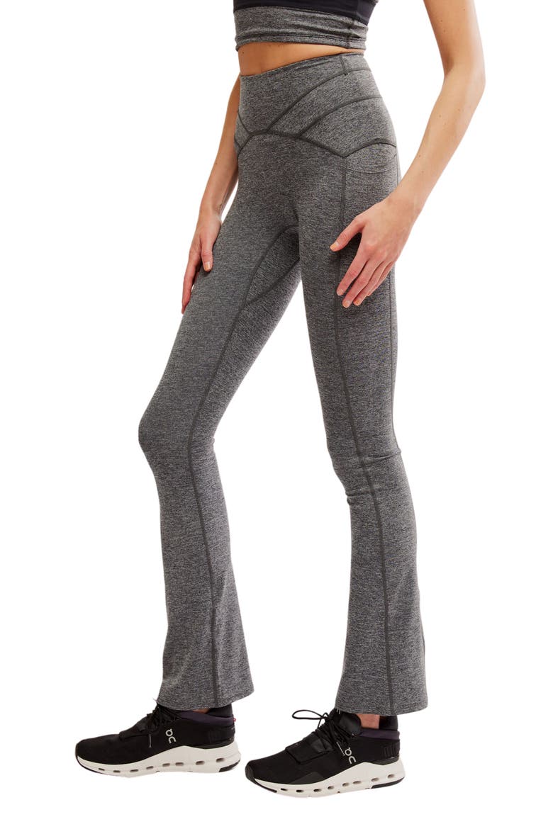 Mountain Blazing Pocket Flare Leggings, Alternate, color, BLACK HEATHER
