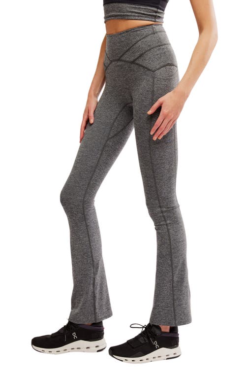 Free People Mountain Blazing Pocket Flare Leggings In Black Heather