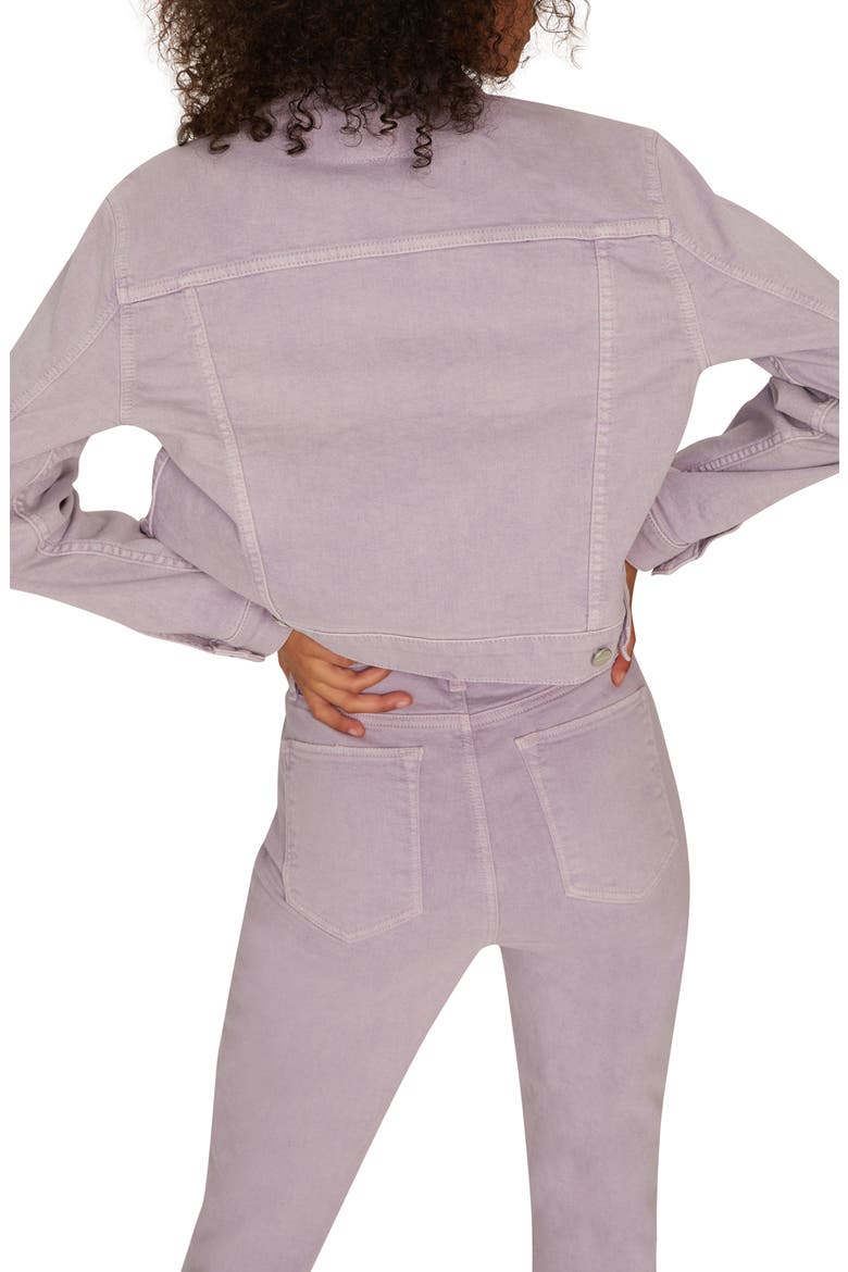Stevie Crop Denim Trucker Jacket, Alternate, color, CHARMING LILAC