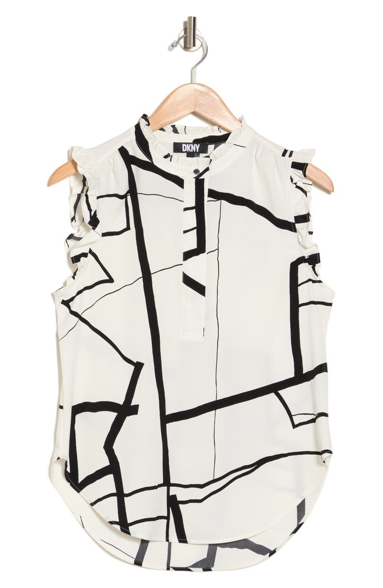 DKNY Ruffle Sleeveless Top, Alternate, color, 