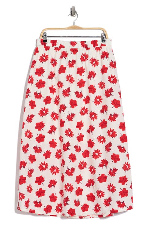 Printed Cotton Midi Skirt