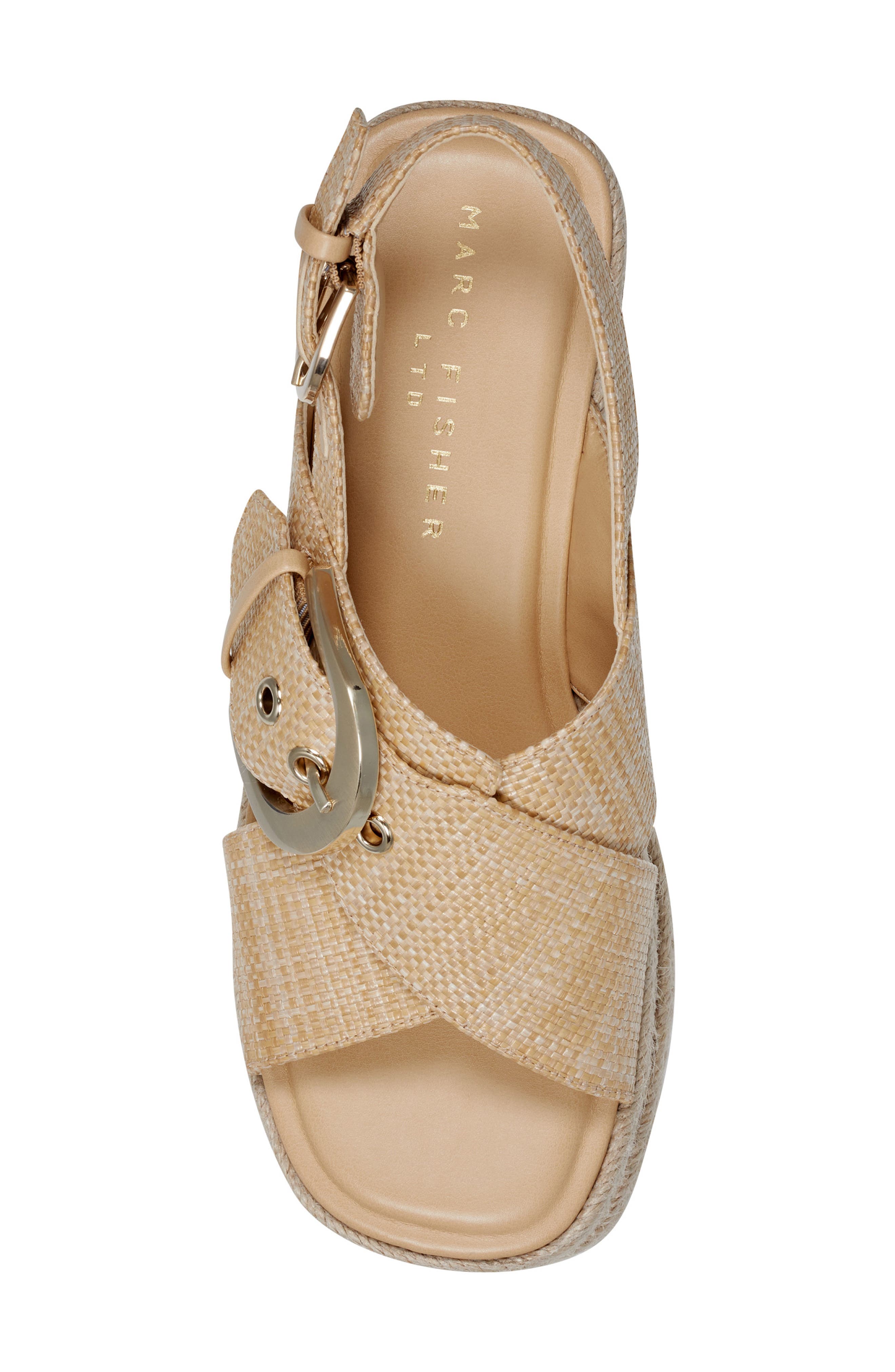 Marc Fisher LTD Renda Slingback Espadrille Platform Wedge Sandal, Alternate, color, 