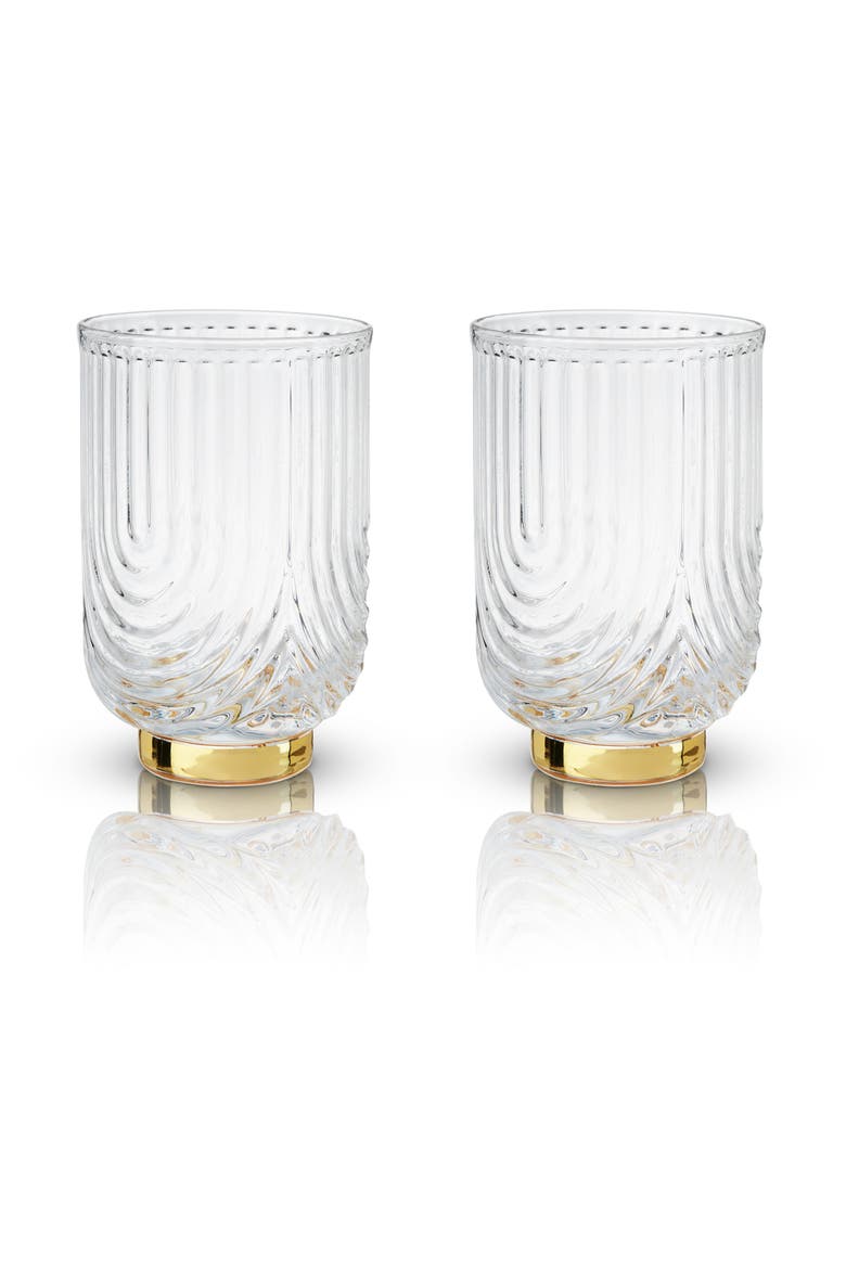 Deco Gatsby Tumblers Set of 2, Main, color, Clear
