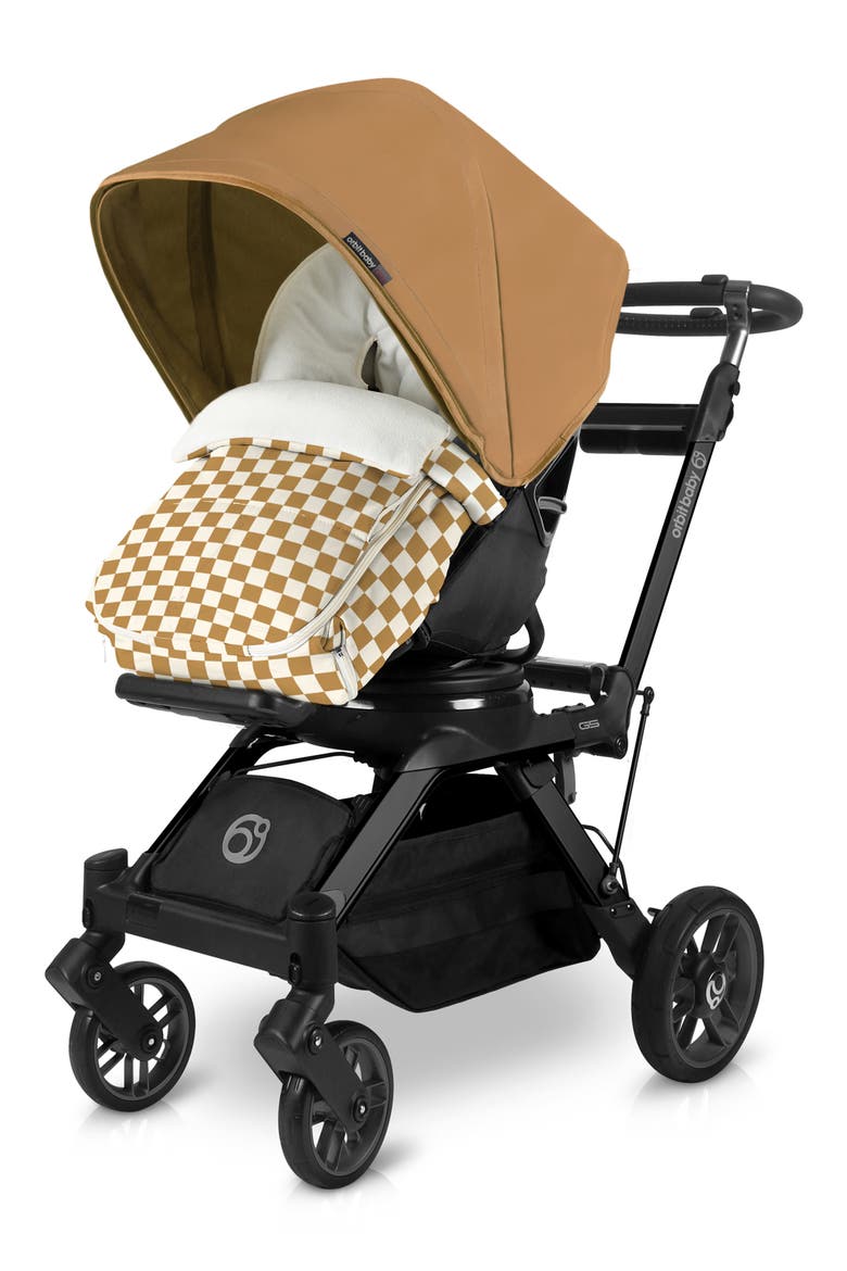 Stroller Canopy & Footmuff Bundle, Main, color, CHESNUT & CHESTNUT CHECKERED