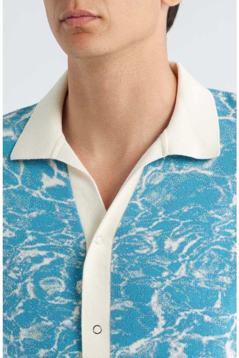 Farraris Negroni Cotton Camp Shirt, Alternate, color, BLUE WITH WHITE