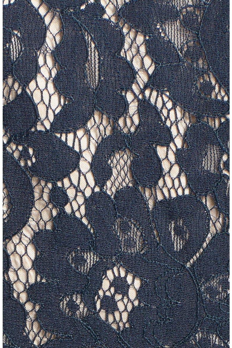 Lace & Faille Dress, Alternate, color, NAVY