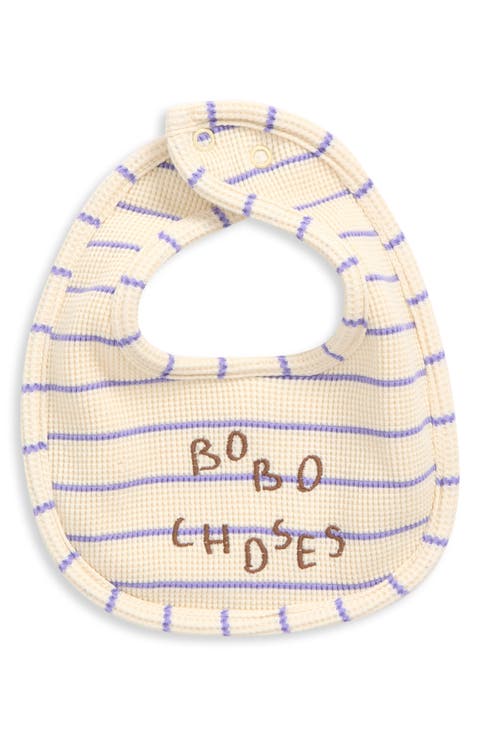 Striped Waffle Knit Bib