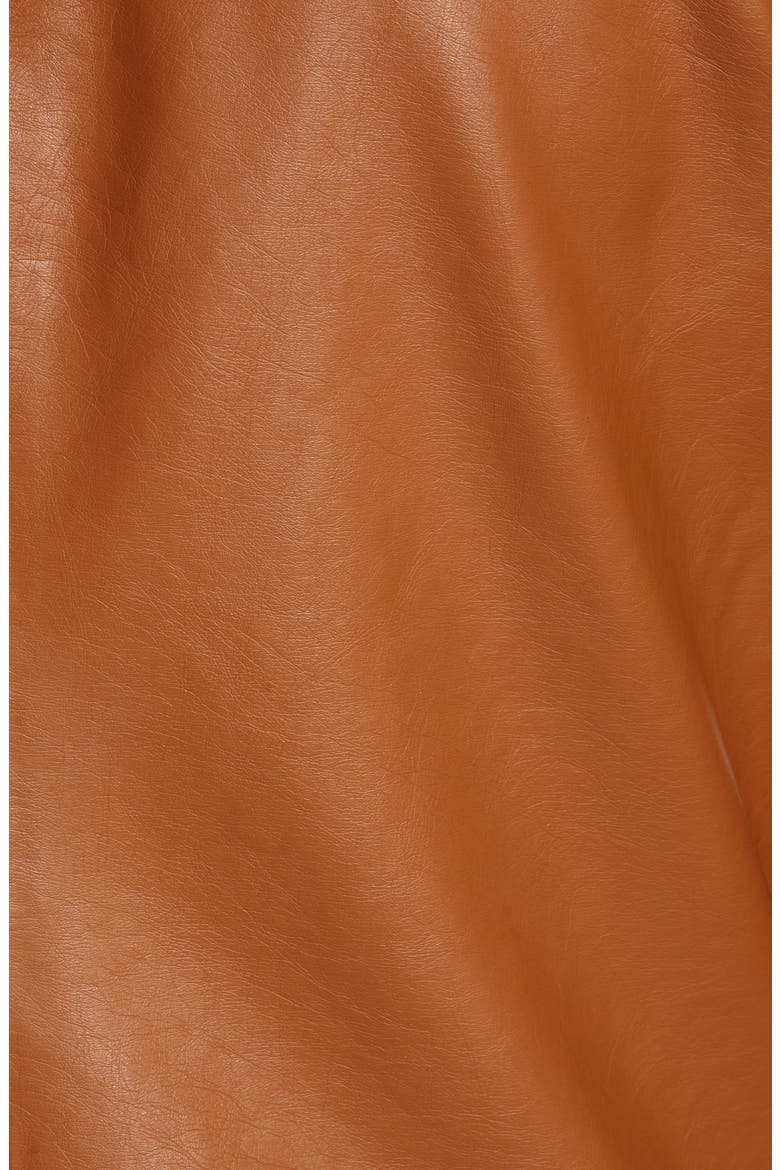 BB Dakota Gabrielle Faux Leather Asymmetrical Jacket, Alternate, color, SADDLE BROWN