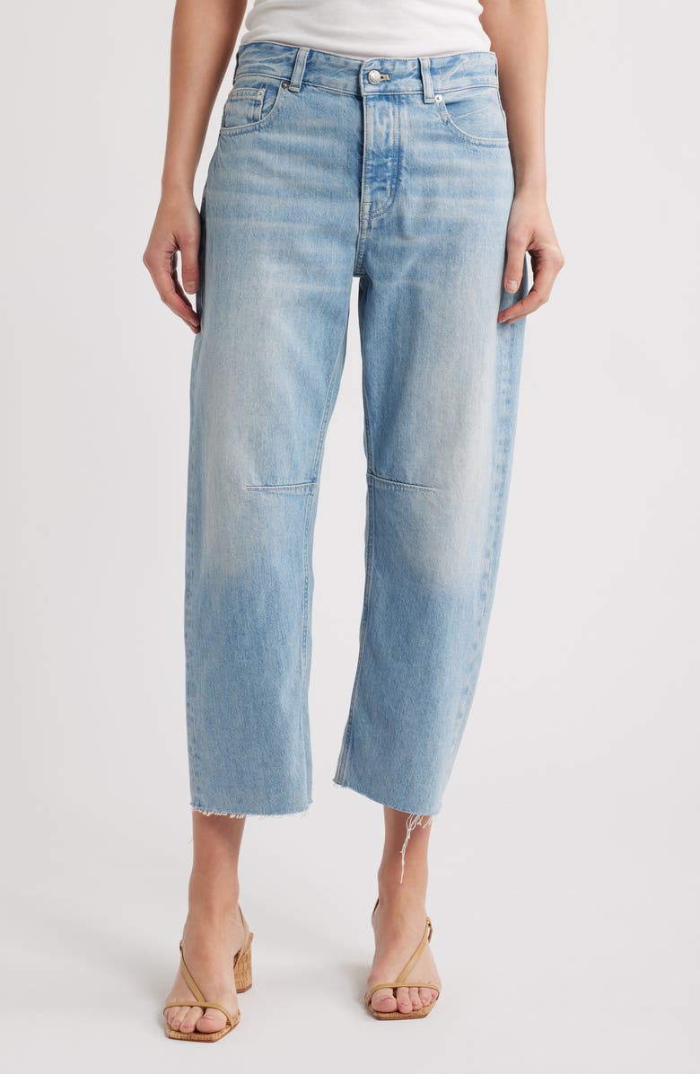 Madewell The Petite Darted Barrel Leg Jeans, Main, color, Edmonson Wash