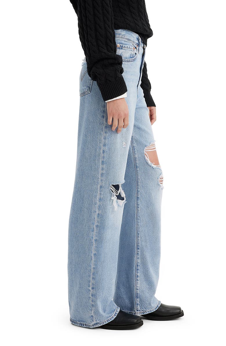 Levi's<sup>®</sup> Ribcage Ripped High Waist Wide Leg Jeans, Alternate, color, 