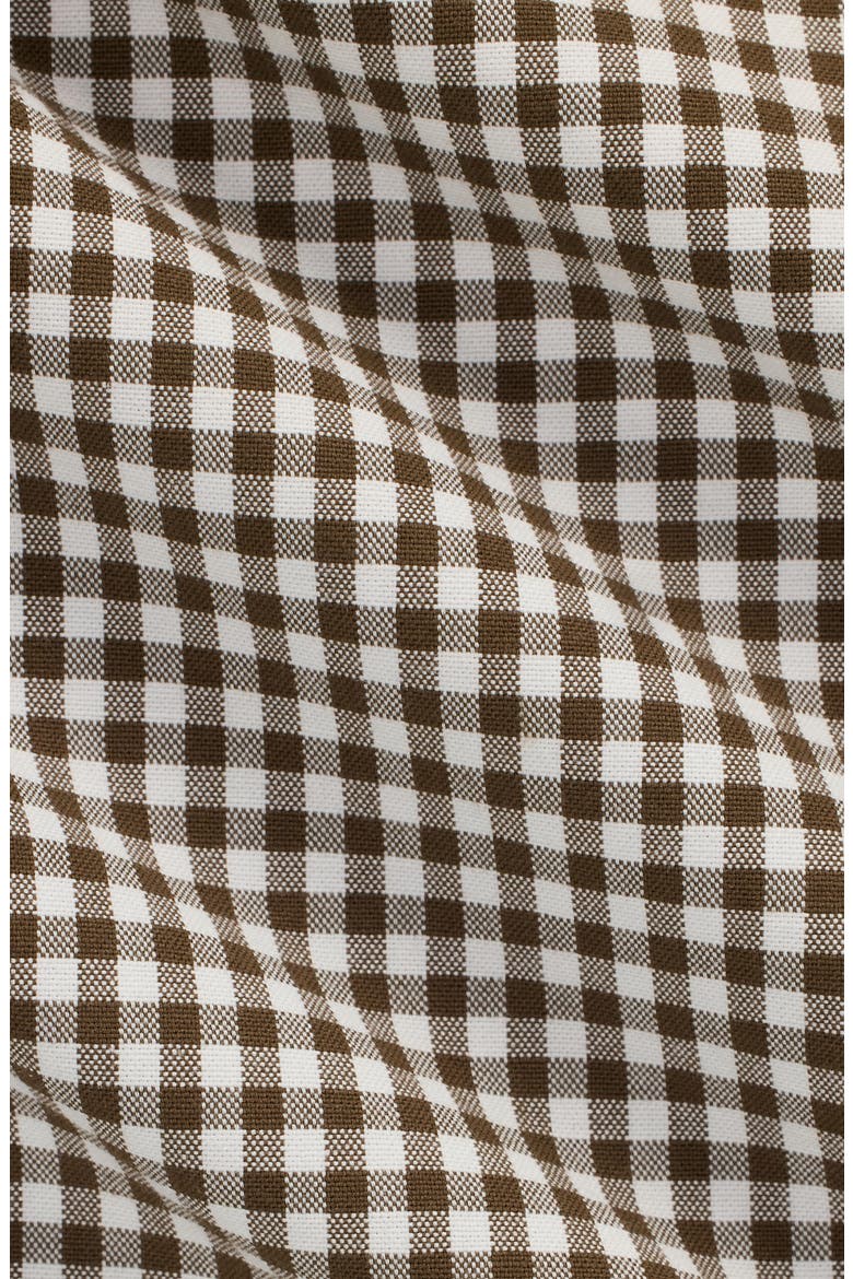 Classic Fit CheckShort Sleeve Cotton Button-Down Oxford Shirt, Alternate, color, 4338R PALE RUSSET/ WHITE