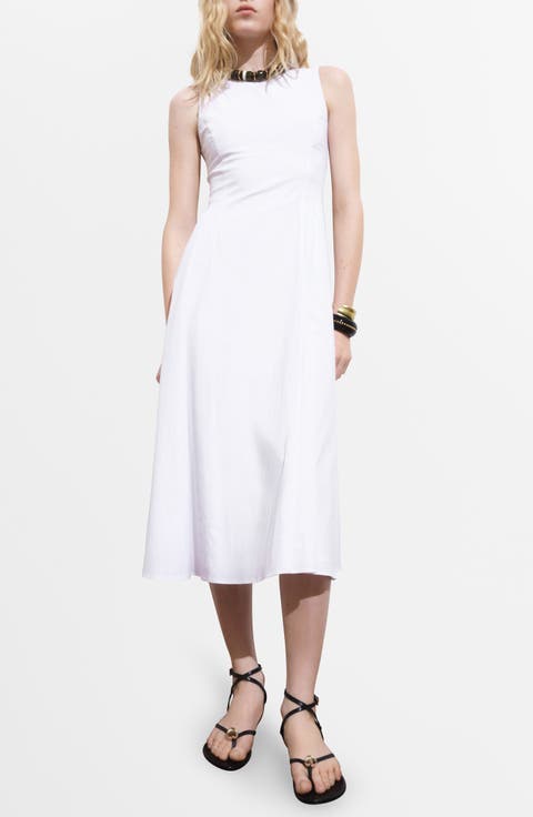Sleeveless A-Line Midi Dress