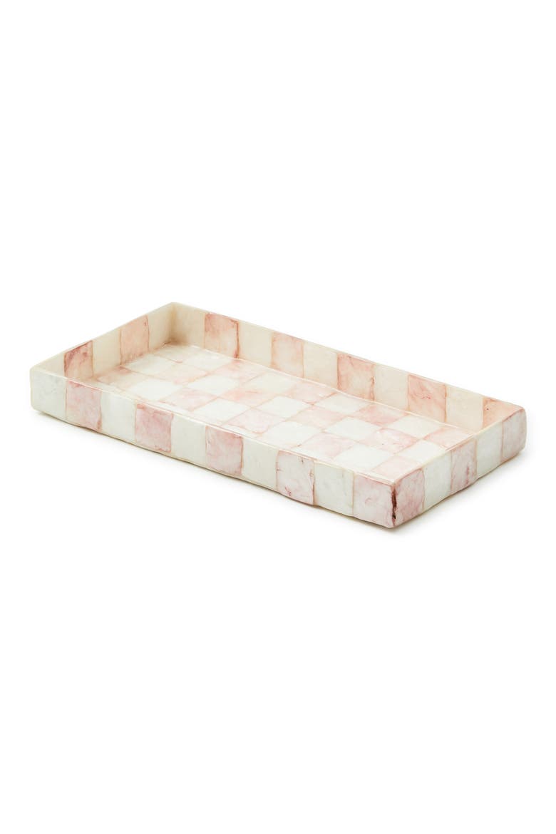 Rosy Check® Capiz Vanity Tray, Main, color, ROSY