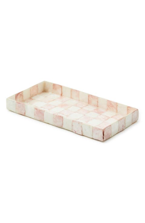 Rosy Check® Capiz Vanity Tray