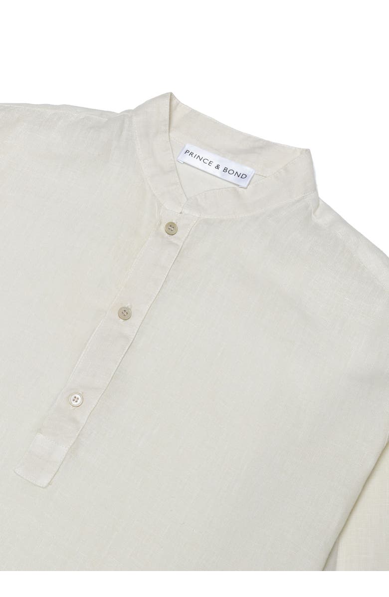 PRINCE & BOND Edward Linen Polo, Alternate, color, Off White