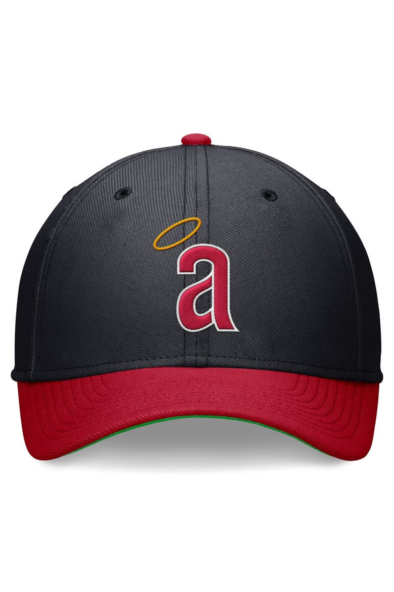 Men's Nike Navy/Red California Angels Cooperstown Collection Rewind Swooshflex Performance Hat, Alternate, color, Navy