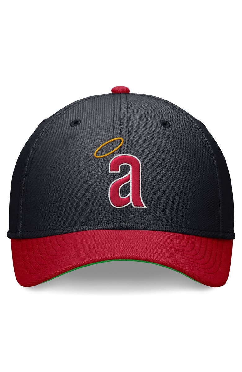 Nike Men's Nike Navy/Red California Angels Cooperstown Collection Rewind Swooshflex Performance Hat, Alternate, color, Navy