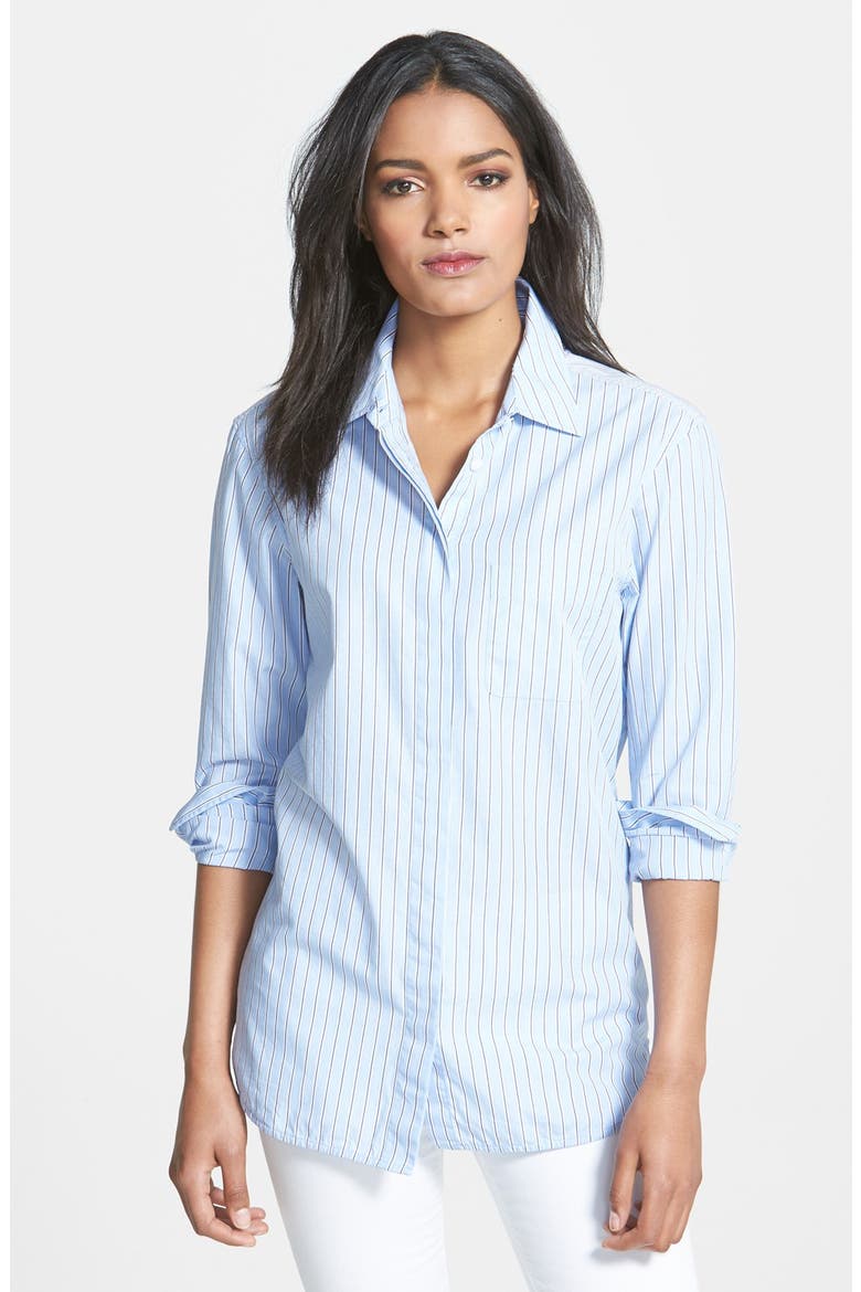 'Morisson' Stripe Cotton Shirt, Main, color, FRENCH BLUE