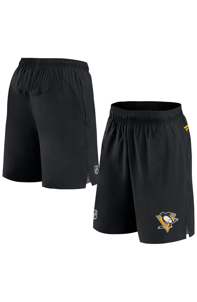 FANATICS Men's Fanatics Branded Black Pittsburgh Penguins Authentic Pro Rink Shorts, Main, color, 
