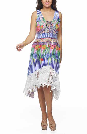 RANEES High-Low Cotton Midi Dress