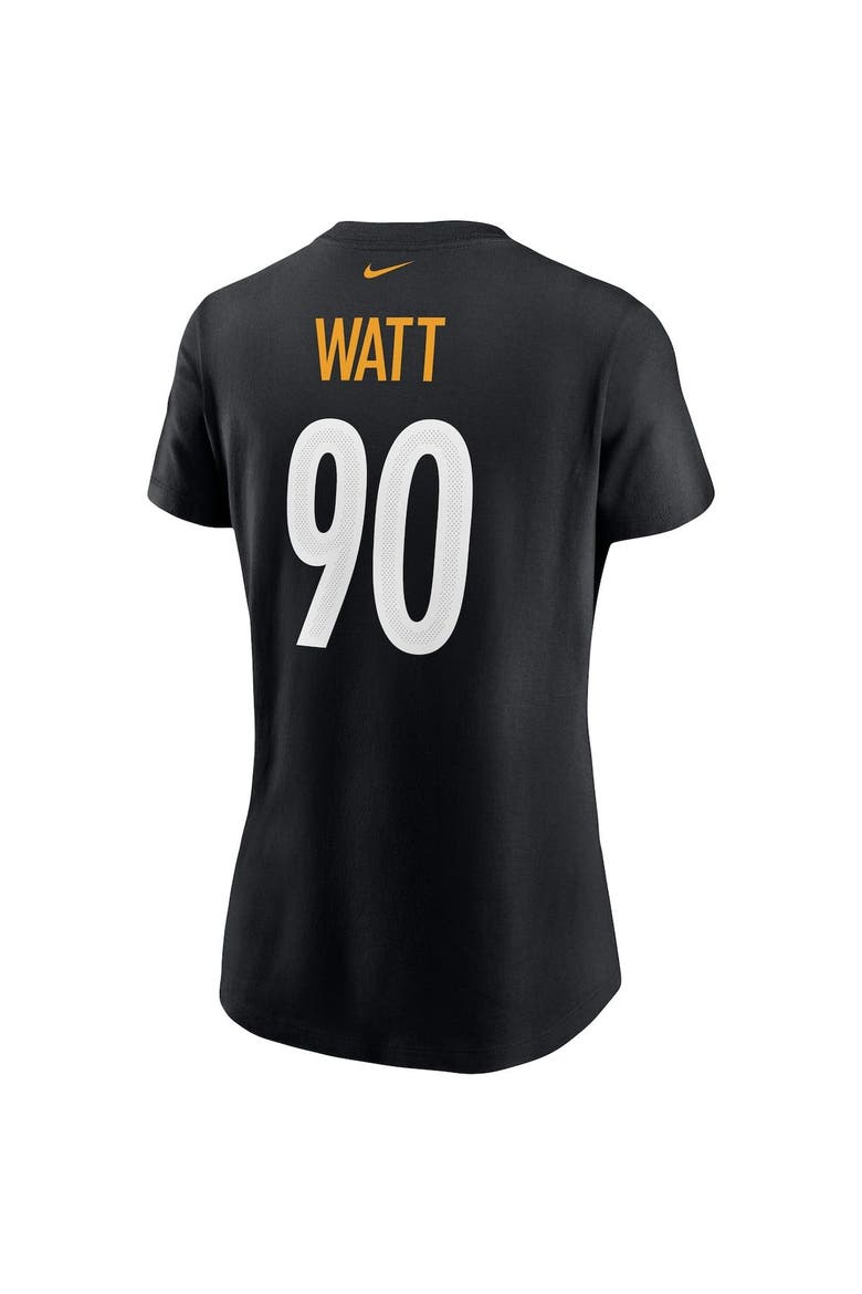 Women's Nike T.J. Watt Black Pittsburgh Steelers Name & Number T-Shirt, Alternate, color, Black
