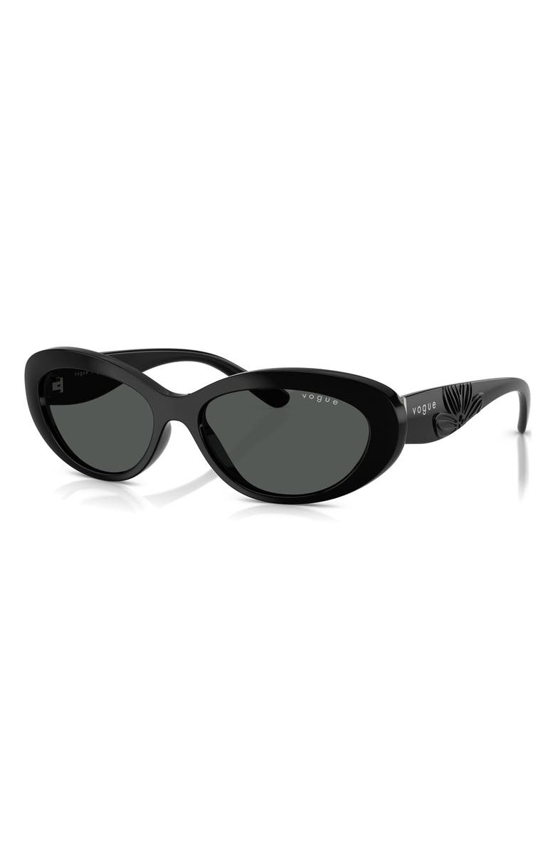 VOGUE 55mm Polarized Oval Sunglasses, Alternate, color, Black