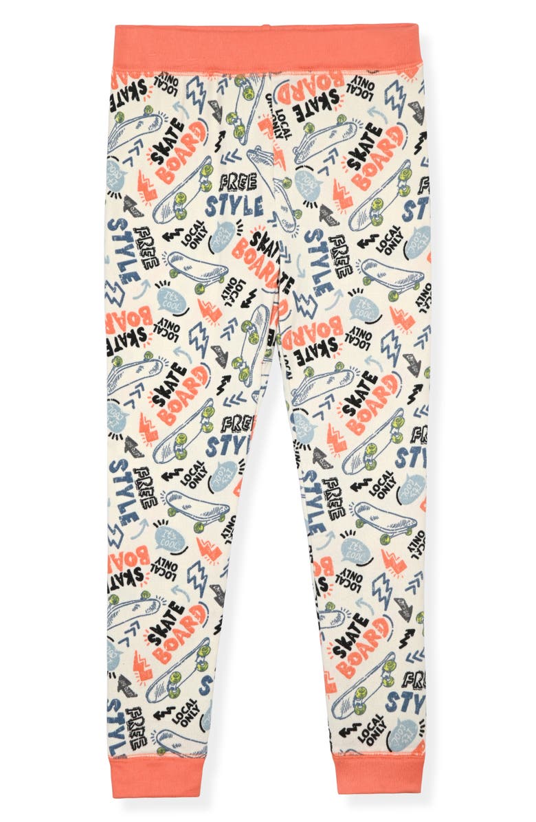 SLEEP ON IT Kids' Print Fitted Short Sleeve Two-Piece Pajamas, Alternate, color, Cream