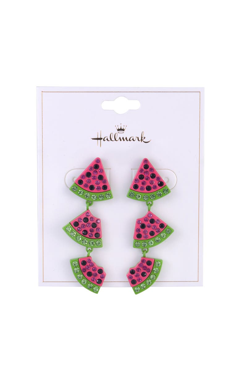 Hallmark Watermelon Linear Earrings, Alternate, color, Pink