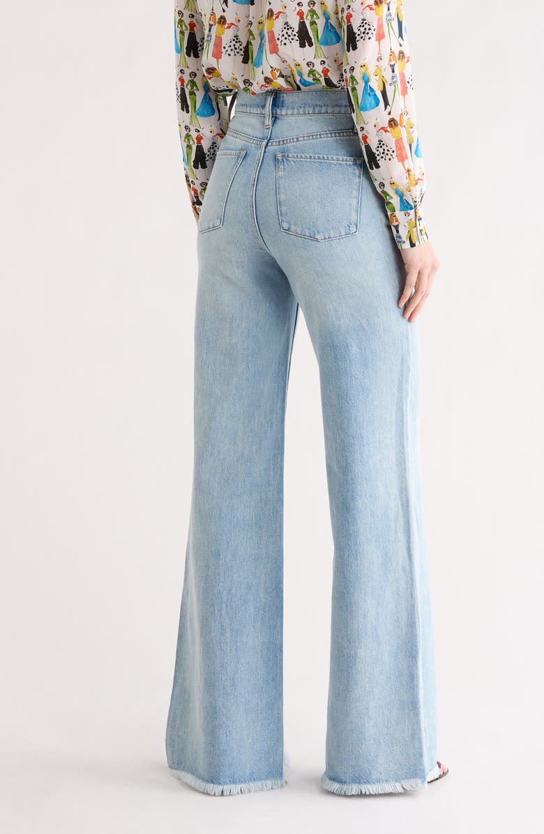 Alice + Olivia Weezy High Waist Full Length Jeans, Alternate, color, Gemma Light Blue