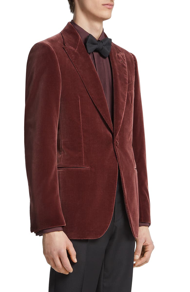 ZEGNA Couture Peak Lapel Velveteen Dinner Jacket, Alternate, color, 