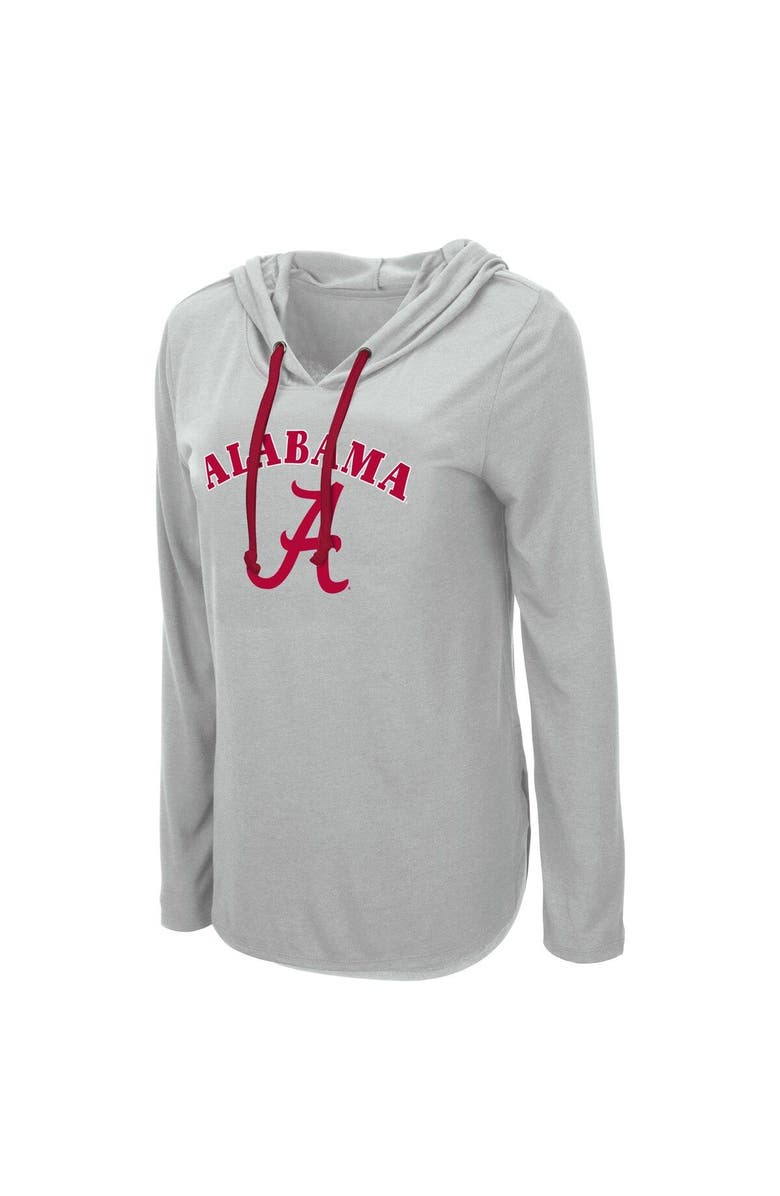 COLOSSEUM Women's Colosseum Heather Gray Alabama Crimson Tide My Lover Lightweight Hooded Long Sleeve T-Shirt, Alternate, color, 