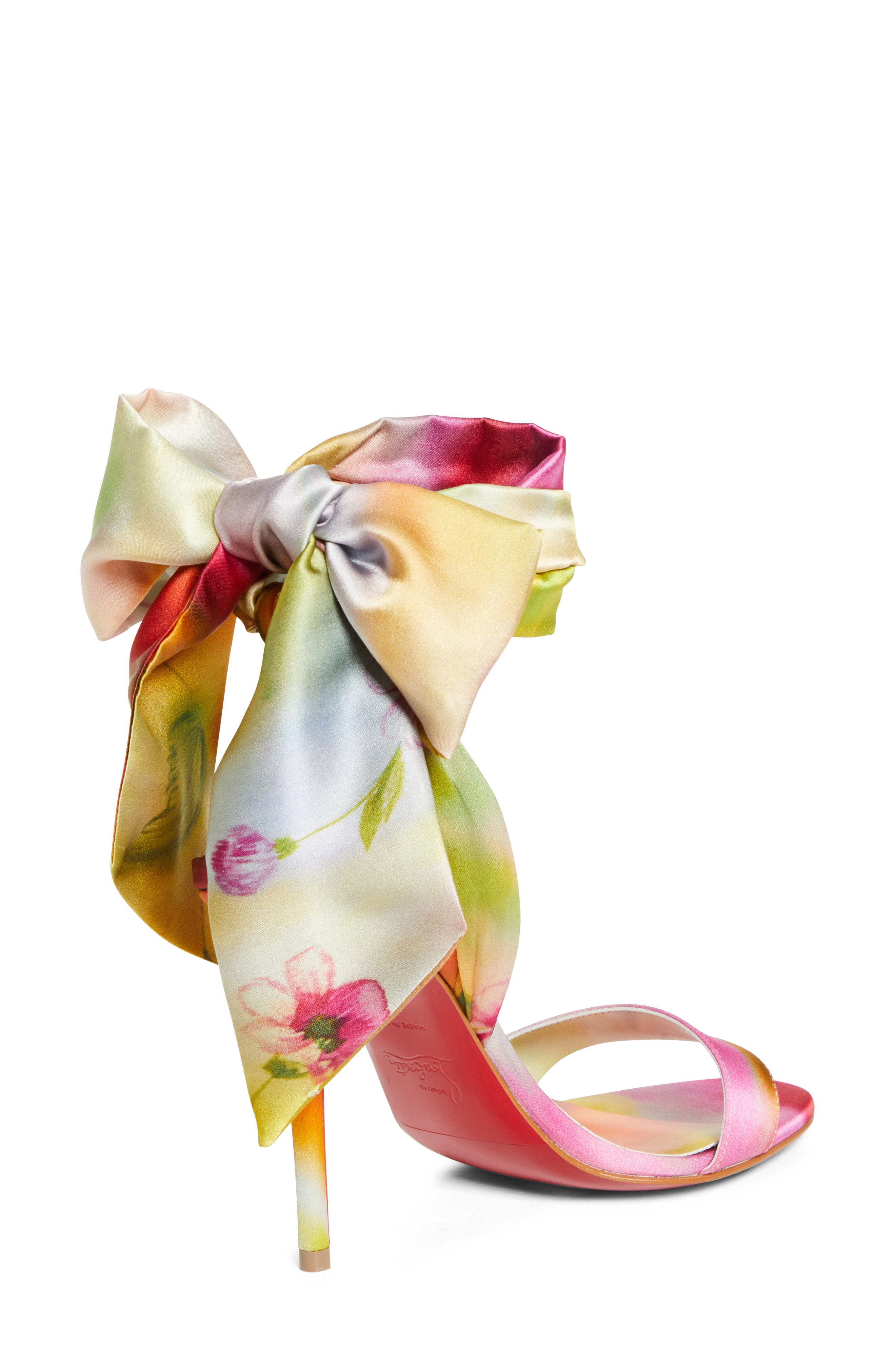 Christian Louboutin Miss Z Du Desert Ankle Wrap Sandal, Alternate, color, Pink Multi