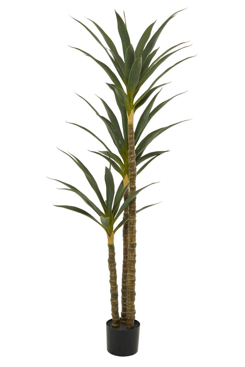 Green Faux Foliage Potted Artificial Tree, Main, color, GREEN
