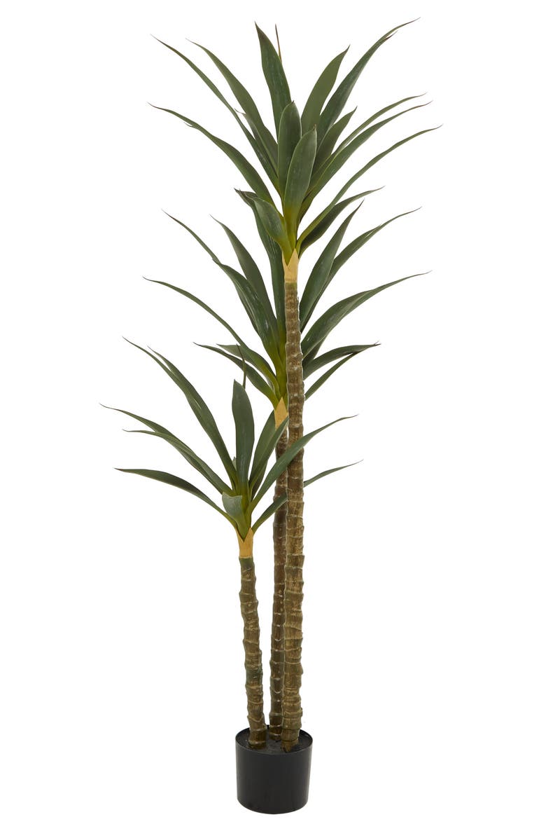 GINGER BIRCH STUDIO Green Faux Foliage Potted Artificial Tree, Main, color, Green